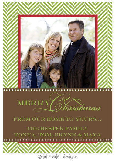 Take Note Designs Digital Holiday Photo Cards - Green Tweed with Brown Take Note Designs Digital Holiday Photo Cards - Green Tweed with Brown