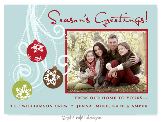 Take Note Designs Digital Holiday Photo Cards - Festive Ornaments