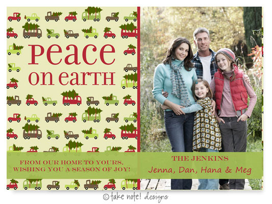Take Note Designs Digital Holiday Photo Cards - Peace on Earth Wrap