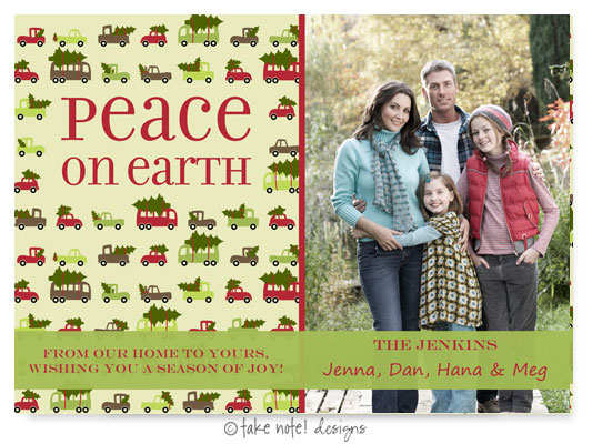 Take Note Designs Digital Holiday Photo Cards - Peace on Earth Wrap Take Note Designs Digital Holiday Photo Cards - Peace on Earth Wrap