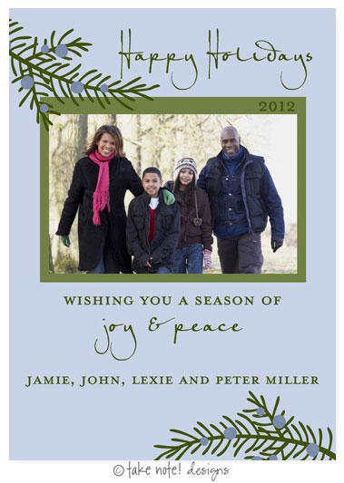 Take Note Designs Digital Holiday Photo Cards - Juniper Berry Branch Vertical Take Note Designs Digital Holiday Photo Cards - Juniper Berry Branch Vertical