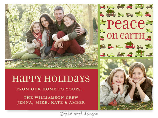 Take Note Designs Digital Holiday Photo Cards - Peace on Earth Two