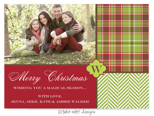Take Note Designs Digital Holiday Photo Cards - Christmas Plaid and Tweed