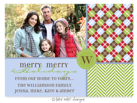 Take Note Designs Digital Holiday Photo Cards - Merry Merry Fresh Argyle Take Note Designs Digital Holiday Photo Cards - Merry Merry Fresh Argyle