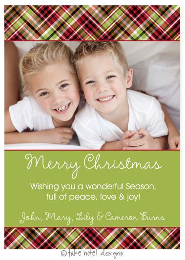 Take Note Designs Digital Holiday Photo Cards - Christmas Plaid Take Note Designs Digital Holiday Photo Cards - Christmas Plaid