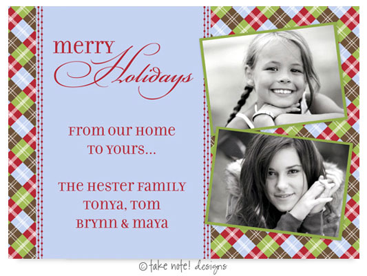 Take Note Designs Digital Holiday Photo Cards - Arygyle Wrap Two