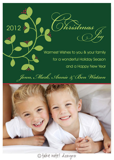 Take Note Designs Digital Holiday Photo Cards - Christmas Joy