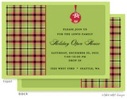 Digital Holiday Invitations/Greeting Cards by Take Note Designs - Ornament Wrap Traditional Plaid
