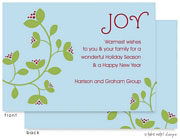 Digital Holiday Invitations/Greeting Cards by Take Note Designs - Green Vine and Berry on Blue