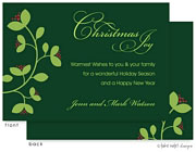 Digital Holiday Invitations/Greeting Cards by Take Note Designs - Green Vine and Berry on Green