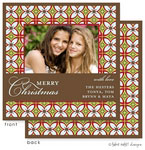 Take Note Designs Digital Holiday Photo Cards - Snowflake Retro Pattern