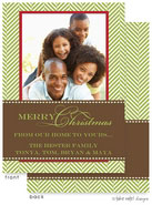 Take Note Designs Digital Holiday Photo Cards - Green Tweed with Brown