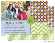 Take Note Designs Digital Holiday Photo Cards - Merry Merry Fresh Argyle