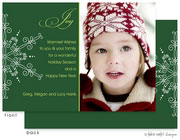 Take Note Designs Digital Holiday Photo Cards - Fancy Snowflake on Green