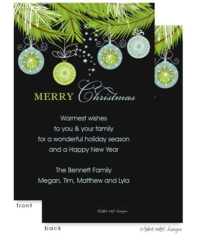 Digital Holiday Invitations/Greeting Cards by Take Note Designs - Elegant Ornament Drop