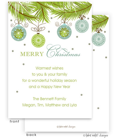 Digital Holiday Invitations/Greeting Cards by Take Note Designs - Ornament Drop