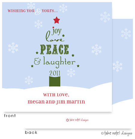 Digital Holiday Invitations/Greeting Cards by Take Note Designs - Holiday Love Tree Square