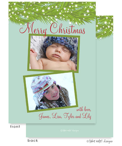 Take Note Designs Digital Holiday Photo Cards - Boughs and Stars 2 Photo Take Note Designs Digital Holiday Photo Cards - Boughs and Stars 2 Photo