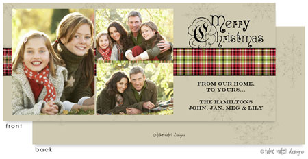 Take Note Designs Digital Holiday Photo Cards - Vintage Plaid Wrap