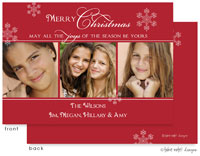 Take Note Designs Digital Holiday Photo Cards - Red Snowflake Elegance