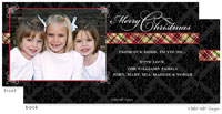 Take Note Designs Digital Holiday Photo Cards - Black Damask Plaid Wrap