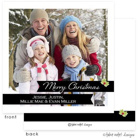 Take Note Designs Digital Holiday Photo Cards - Christmas Wrap Holly Take Note Designs Digital Holiday Photo Cards - Christmas Wrap Holly