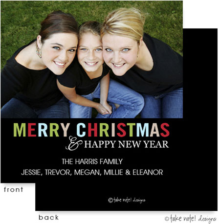 Take Note Designs Digital Holiday Photo Cards - Christmas Block Lettering Take Note Designs Digital Holiday Photo Cards - Christmas Block Lettering