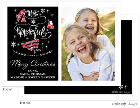 Take Note Designs Digital Holiday Photo Cards - Most Wonderful Time Elegance Take Note Designs Digital Holiday Photo Cards - Most Wonderful Time Elegance