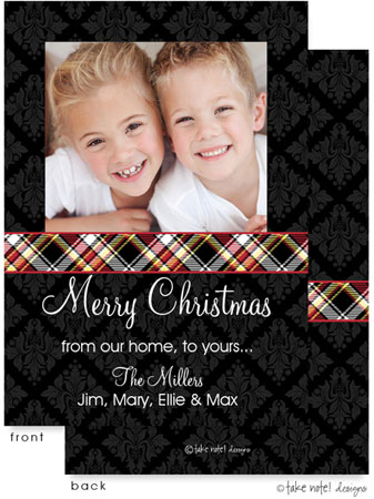 Take Note Designs Digital Holiday Photo Cards - Damask Holiday Wrap Take Note Designs Digital Holiday Photo Cards - Damask Holiday Wrap