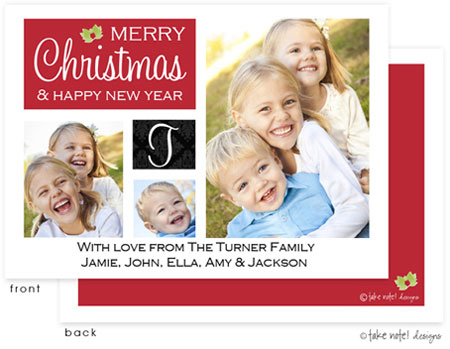 Take Note Designs Digital Holiday Photo Cards - Monogram Damask Square Take Note Designs Digital Holiday Photo Cards - Monogram Damask Square