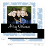 Take Note Designs Digital Holiday Photo Cards - Blue Snowflake Wrap