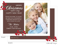 Take Note Designs Digital Holiday Photo Cards - Red Berries on Brown