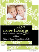 Take Note Designs Digital Holiday Photo Cards - Green Snowflake Elegance