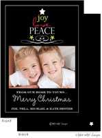 Take Note Designs Digital Holiday Photo Cards - Love Joy Peace Tree Single Photo