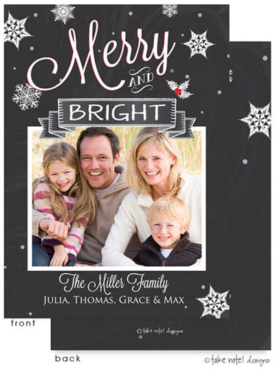 Take Note Designs Digital Holiday Photo Cards - Merry and Bright Chalkboard Banner Take Note Designs Digital Holiday Photo Cards - Merry and Bright Chalkboard Banner