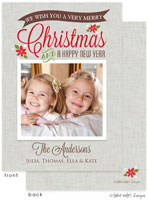 Take Note Designs Digital Holiday Photo Cards - Christmas Linen Blessing Banner