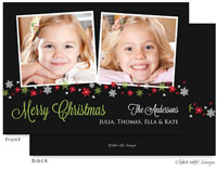 Take Note Designs Digital Holiday Photo Cards - Cheerful Snowflake Border Black