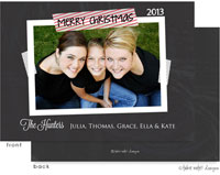 Take Note Designs Digital Holiday Photo Cards - Red Stripe Tape Chalkboard Photo