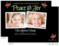 Take Note Designs Digital Holiday Photo Cards - Peace and Joy Christmas Poinsettias