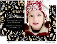 Take Note Designs Digital Holiday Photo Cards - Gold Flourish Elegance