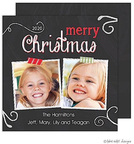 Take Note Designs Digital Holiday Photo Cards - Chalk Flourish Swirls Take Note Designs Digital Holiday Photo Cards - Chalk Flourish Swirls