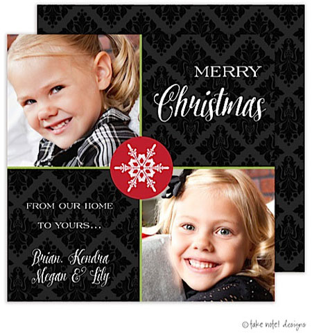 Take Note Designs Digital Holiday Photo Cards - Snowflake Corners Elegance Take Note Designs Digital Holiday Photo Cards - Snowflake Corners Elegance