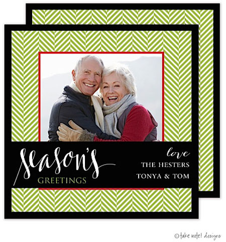 Take Note Designs Digital Holiday Photo Cards - Green Tweed Wrap Take Note Designs Digital Holiday Photo Cards - Green Tweed Wrap