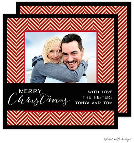 Take Note Designs Digital Holiday Photo Cards - Red Tweed Wrap Square Take Note Designs Digital Holiday Photo Cards - Red Tweed Wrap Square