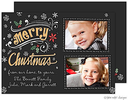 Take Note Designs Digital Holiday Photo Cards - Christmas Flourish Fun Two Photo Take Note Designs Digital Holiday Photo Cards - Christmas Flourish Fun Two Photo