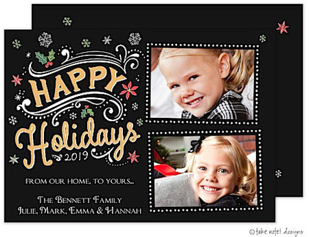 Take Note Designs Digital Holiday Photo Cards - Happy Holidays Festive 2 Take Note Designs Digital Holiday Photo Cards - Happy Holidays Festive 2