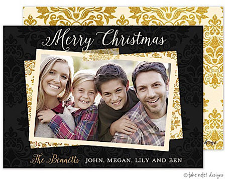 Take Note Designs Digital Holiday Photo Cards - Damask Layered Elegance Take Note Designs Digital Holiday Photo Cards - Damask Layered Elegance