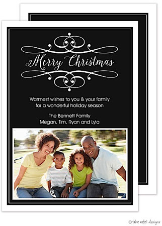 Take Note Designs Digital Holiday Photo Cards - Simple Scroll Black Elegance Take Note Designs Digital Holiday Photo Cards - Simple Scroll Black Elegance