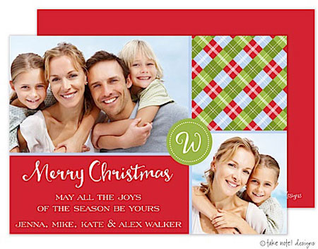 Take Note Designs Digital Holiday Photo Cards - Argyle Corners Monogram Take Note Designs Digital Holiday Photo Cards - Argyle Corners Monogram