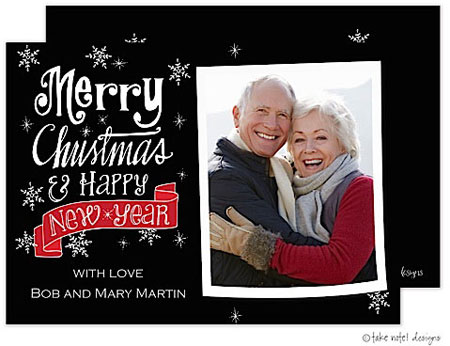 Take Note Designs Digital Holiday Photo Cards - Merry Christmas New Year Banner Take Note Designs Digital Holiday Photo Cards - Merry Christmas New Year Banner